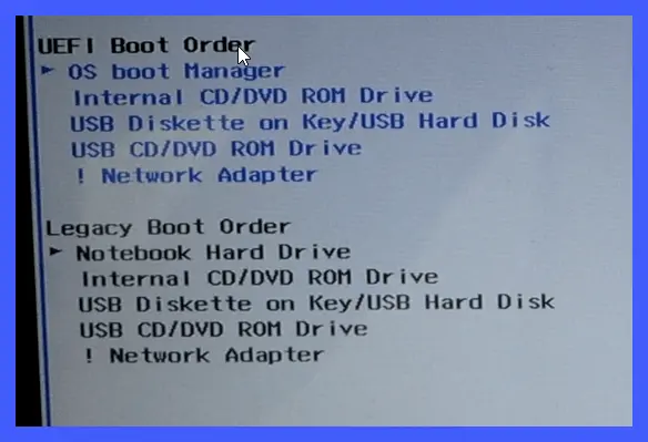 Types of HP Boot Order