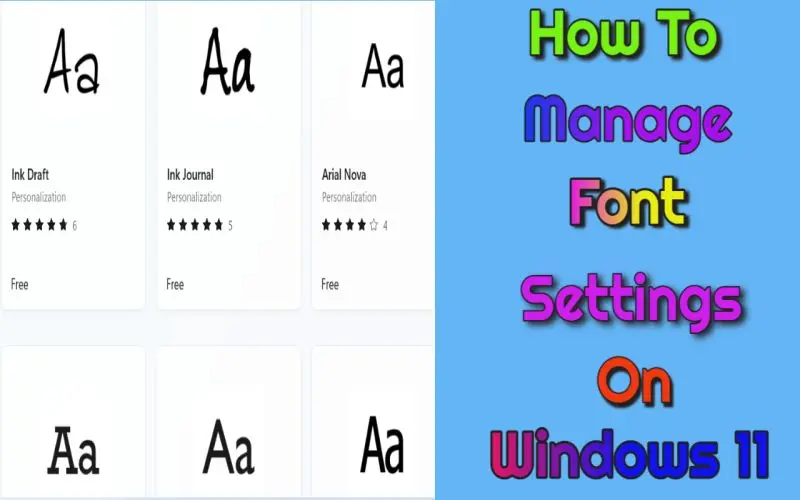 How To Manage Font Settings On Windows 11