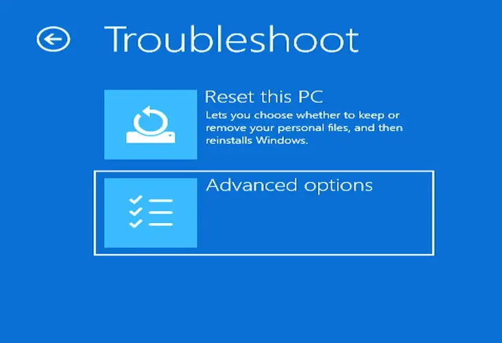 You will get two option under troubleshoot