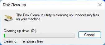 It will launch the Disk cleanup utility