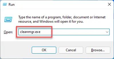 Press Windows key + R, type cleanmgr.exe, and hit Enter key