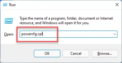 Press Windows key + R, type powercfg.cpl and hit Enter key