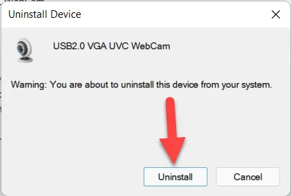 Select Uninstall to confirm