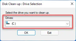 Select the Drive to clean and tap the Enter key